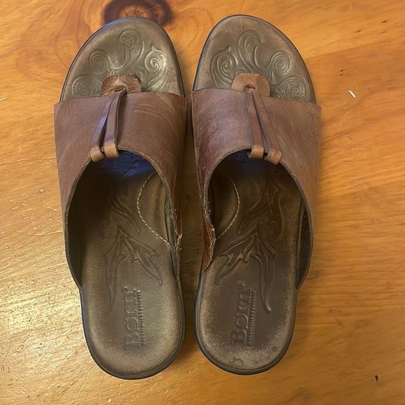 Born Leather Wedge Sandals - Picture 2 of 11